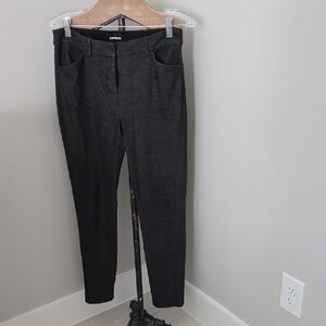Express Charcoal Dark Grey Slacks Troussers Skinny Mid Rise Size 6 Regular
